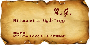 Milosevits György névjegykártya