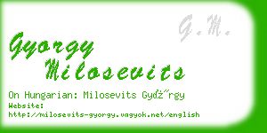 gyorgy milosevits business card